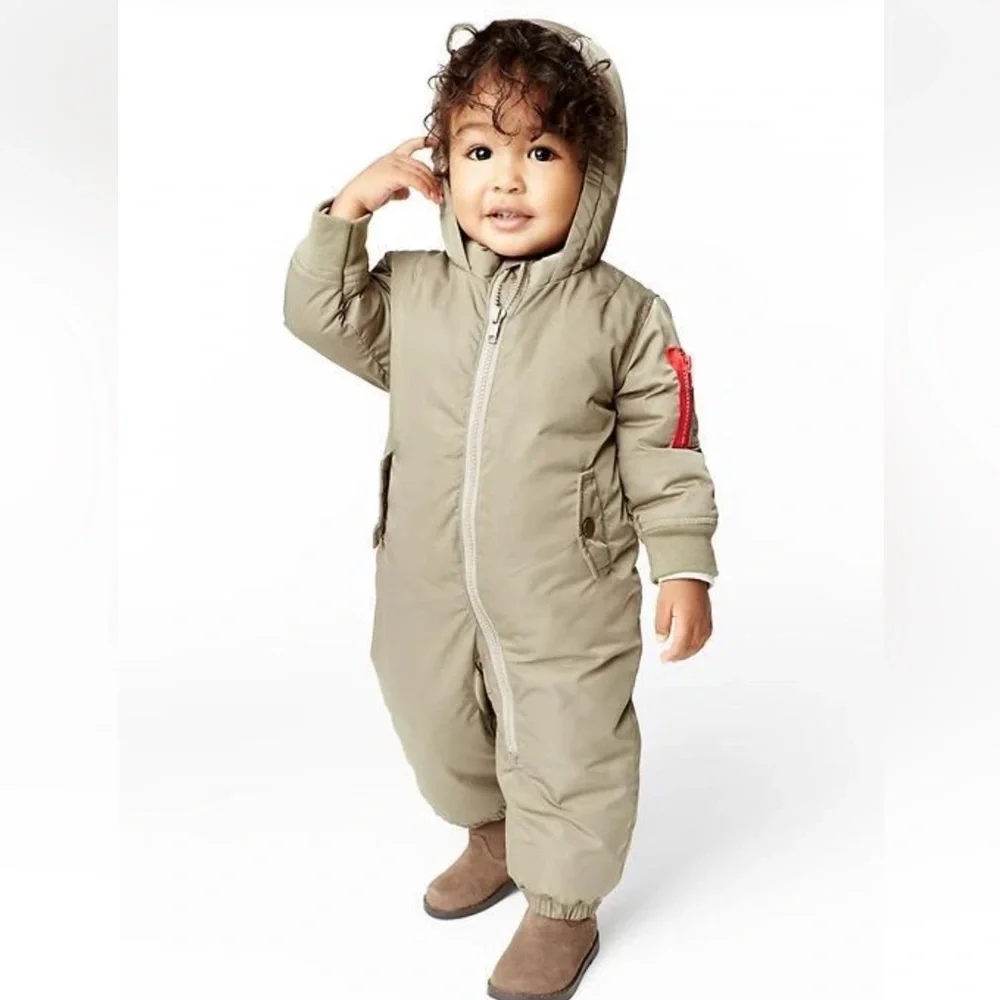 GAP‎ Baby Gap Olive Green Snowsuit Size 6-12 Months
